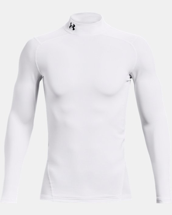 Camiseta de cuello cerrado de compresión ColdGear® para hombre, White, pdpMainDesktop image number 4